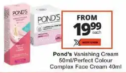 Checkers Pond's Vanishing Cream/ Perfect Colour Complex Face Cream offer