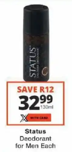 Checkers Status Deodorant for Men offer