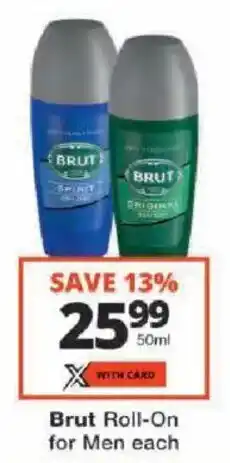 Checkers Brut Roll-On for Men offer