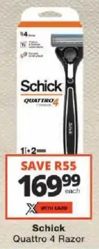Checkers Schick Quattro 4 Razor offer