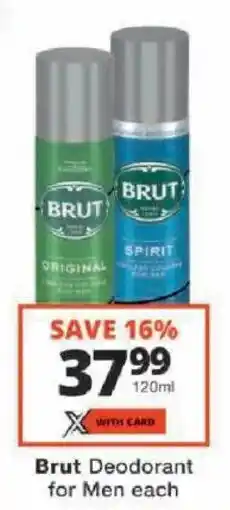 Checkers Brut Deodorant for Men offer