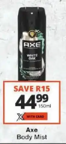 Checkers Axe Body Mist offer