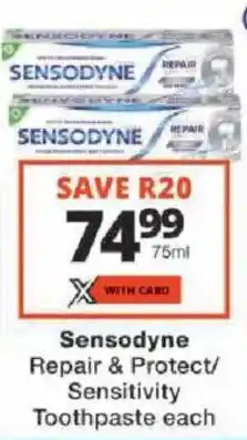 Checkers Sensodyne Repair & Protect/ Sensitivity Toothpaste offer