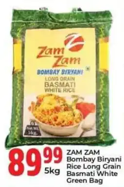 Elite Power Trade Cash & Carry Zam Zam Bombay Biryani Rice Long Grain Basmati White Green Bag offer