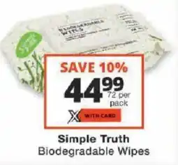 Checkers Simple Truth Biodegradable Wipes offer