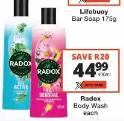 Checkers Radox Body Wash offer
