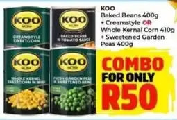 Elite Power Trade Cash & Carry Koo Baked Beans + Creamstyle or Whole Kernel Corn + Sweetened Garden Peas offer