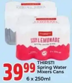 Elite Power Trade Cash & Carry Thirsti Spring Water Mixers Cans offer