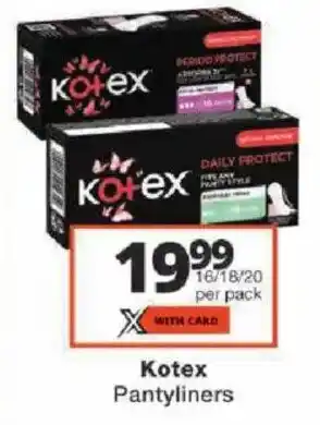 Checkers Kotex Pantyliners offer
