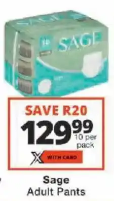 Checkers Sage Adult Pants offer