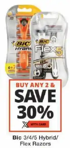Checkers Bic 3/4/5 Hybrid/ Flex Razors offer