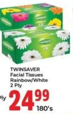 Elite Power Trade Cash & Carry Twinsaver Facial Tissues Rainbow/ White 2 Ply offer