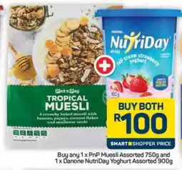 Pick n Pay Hypermarket PnP Muesli Assorted 750g and Danone NutriDay Yoghurt Assorted 900g offer