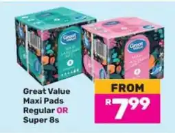 Game Great Value Maxi Pads offer