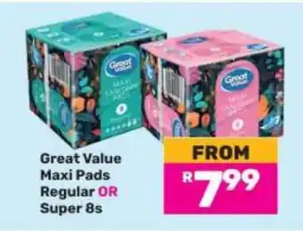 Game Great Value Maxi Pads offer
