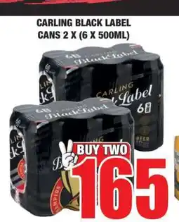 Boxer CARLING BLACK LABEL CANS 2 X (6 X 500ML) offer