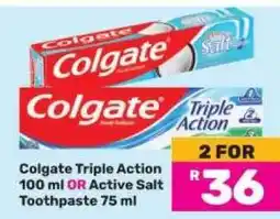 Game COLGATE Triple Action 100 ml or Active Salt Toothpaste 75 ml offer