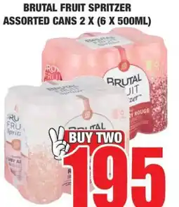 Boxer BRUTAL FRUIT SPRITZER ASSORTED CANS 2 X (6 X 500ML) offer