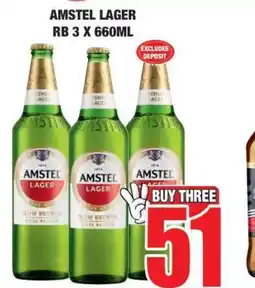 Boxer AMSTEL LAGER RB 3 X 660ML offer