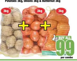 Boxer Potatoes 3kg, Onions 3kg & Butternut 3kg offer
