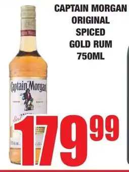 Boxer CAPTAIN MORGAN ORIGINAL SPICED GOLD RUM 750ml offer