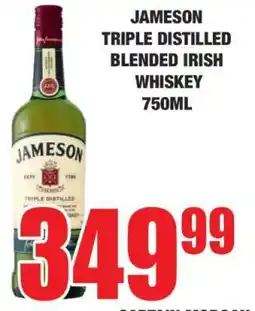 Boxer Jameson Triple Distilled Blended Irish Whiskey 750ml offer