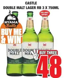 Boxer CASTLE DOUBLE MALT LAGER RB 3 X 750ML offer