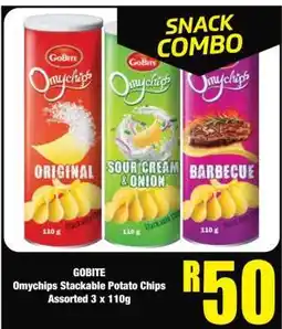 Boxer GOBITE Omychips Stackable Potato Chips Assorted 3 x 110g offer