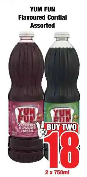 YUM FUN Flavoured Cordial Assorted