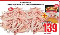 Boxer Frozen Chicken Feet (Large) 3kg & BEST COOK Soup Assorted 50g offer
