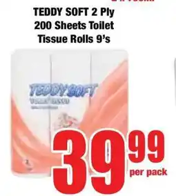 Boxer TEDDY SOFT 2 Ply 200 Sheets Toilet Tissue Rolls 9's offer