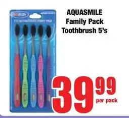 Boxer AQUASMILE Family Pack Toothbrush 5's offer
