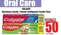 Boxer COLGATE Maximum Cavity / Herbal Toothpaste Family Pack offer