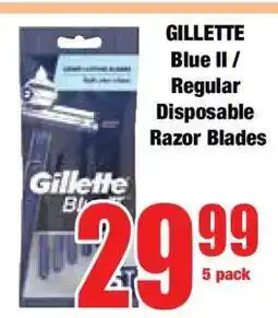 Boxer GILLETTE Blue II / Regular Disposable Razor Blades offer