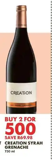 Woolworths CREATION SYRAH GRENACHE offer