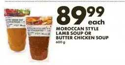 Woolworths Moroccan Style Lamb Soup or Butter Chicken Soup offer