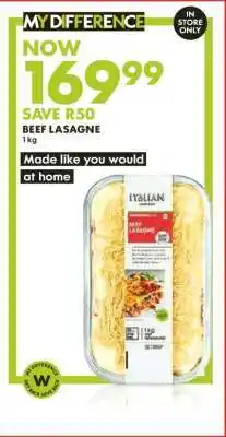Woolworths Beef Lasagne offer