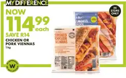 Woolworths Chicken or Pork Viennas offer
