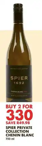 Woolworths Spier Private Collection Chenin Blanc offer