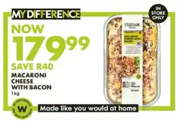 Woolworths Macaroni Cheese with Bacon offer