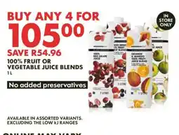 Woolworths 100% Fruit or Vegetable Juice Blends offer