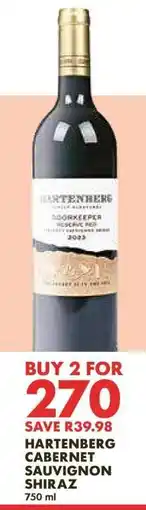 Woolworths Hartenberg Cabernet Sauvignon Shiraz offer