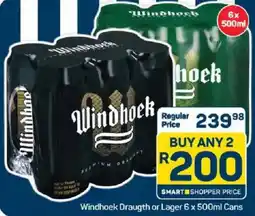 Pick n Pay Liquor Windhoek Draugth or Lager Cans offer