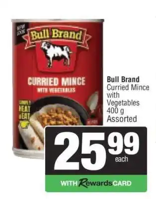 Spar BULL BRAND Curried Mince With Vegetables offer