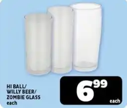 Usave Hi ball/ willy beer/ zombie glass offer
