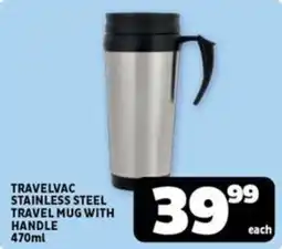 Usave Travelvac stainless steel travel mug with handle offer