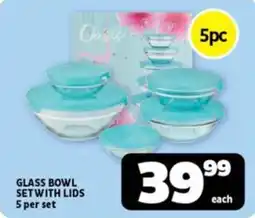 Usave Glass bowl set with lids offer