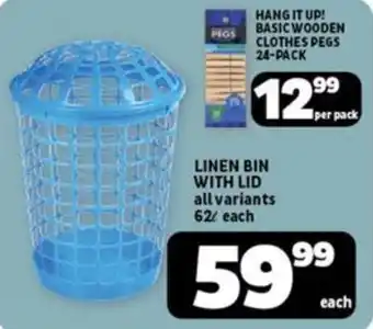 Usave Linen bin with lid offer