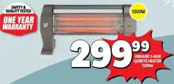 Usave Ubrand 3-bar quartz heater 1200w offer