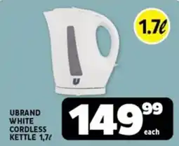 Usave Ubrand white cordless kettle offer